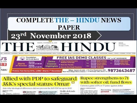 the hindu epaper 2018
